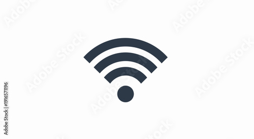Wireless network icon on white background symbolizing connectivity