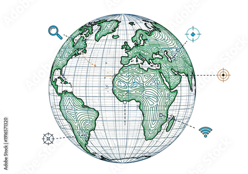 Global Network Connectivity and Digital Communication Around the World.