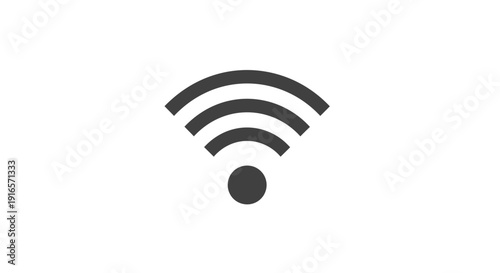 Wireless network icon on white background symbolizing connectivity