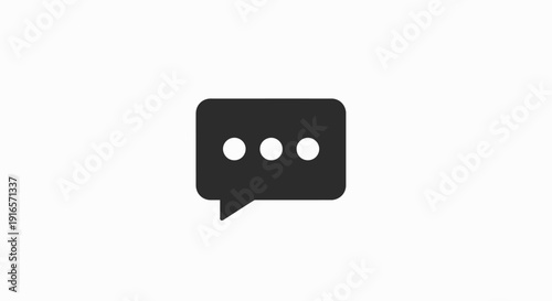 Black speech bubble icon representing communication chat dialogue and message