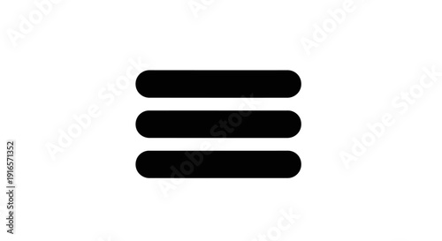 Minimalist black menu icon on white background for website navigation