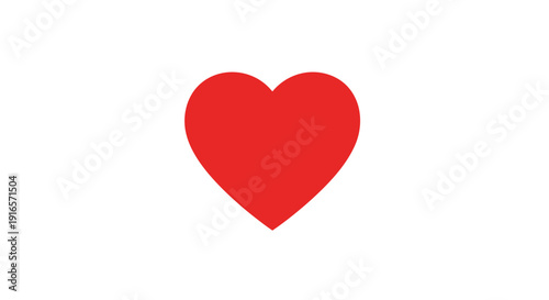 Red heart shape isolated on white background symbol of love and affection