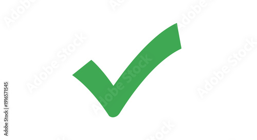 Green check mark icon on white background representing validation or approval