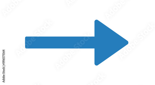 Blue arrow icon isolated on white background for directional guidance