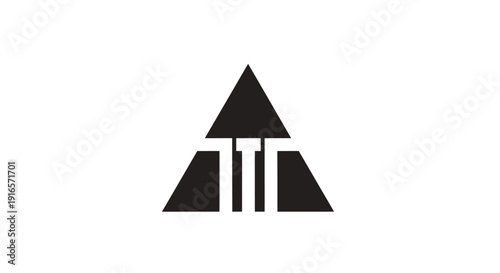 Simple Black Geometric Triangle Logo Design.