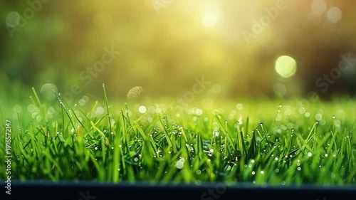 Automatic sprinkler system watering the lawn