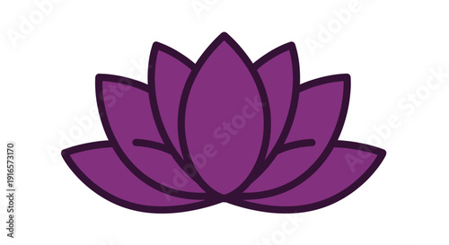 Purple Lotus Flower Illustration Simple Elegant Design.