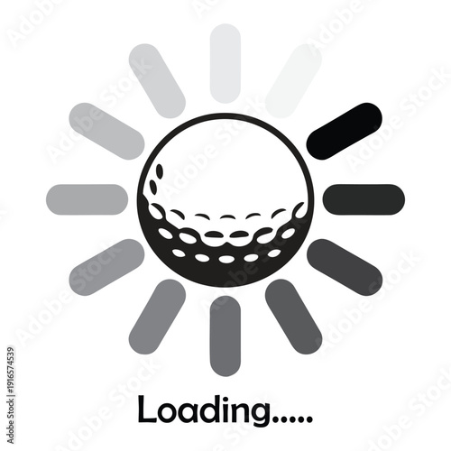 Golf Ball Loading Icon with Progress Bar Elements, Representing Waiting or Buffering, Isolated on Transparent Background
