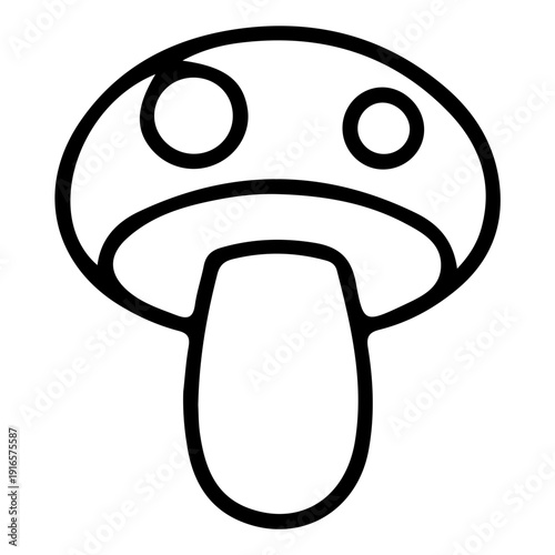Cute Mushroom Outline Icon