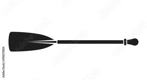 Black Paddle Isolated on White Background.