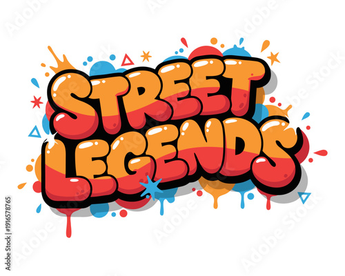 Vibrant Graffiti-Inspired Text Art Expressive Urban Typography Design with Paint Splashes