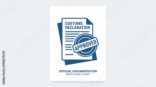 Customs Declaration Document Approved Official Stamp Icon. Vector Illustration. EPS Editable