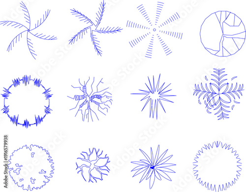 sketch illustration silhouette vector icon logo mascot symbol plant for use in design site plan layout architectural drawing