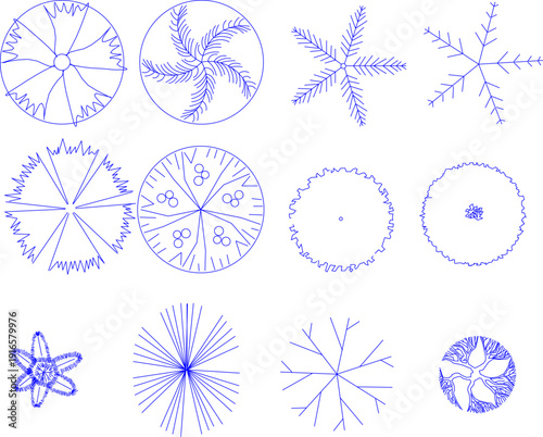 sketch illustration silhouette vector icon logo mascot symbol plant for use in design site plan layout architectural drawing