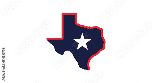Texas State Outline with Lone Star.