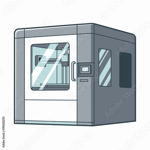 Large Industrial 3D Printer Icon for Additive Manufacturing Production