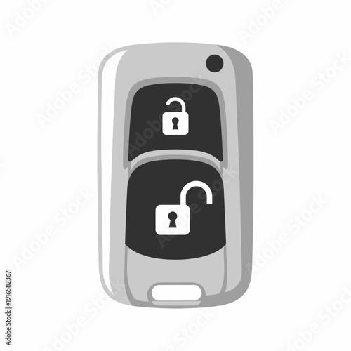 Key Fob Remote Icon with Lock Buttons for Car and Gate Access