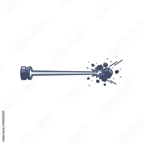 Laser Beam Pushing Space Debris Icon for Ablation and Cleaning