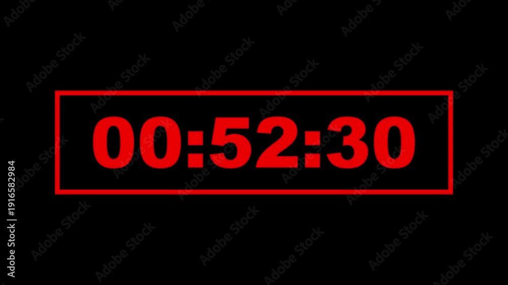 Animated Digital 1 hours countdown timer Animation . Perfect for ...