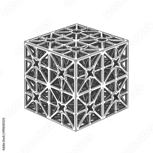 Resin tank with laser beam icon, SLA 3D printing process, flat vector illustration of stereolithography