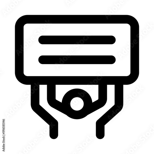 Man holding a placard icon for protest. Protest Modern Professional Line Icon with minimal clean design representing activism demonstration rally rights and public movement