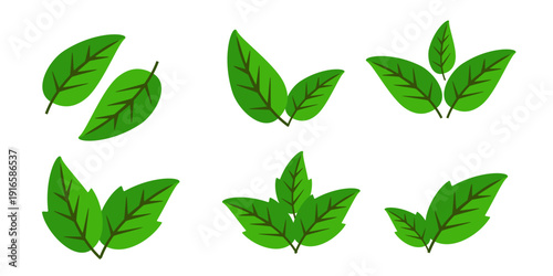 Leaf vector symbol, leaf illustration or leaf emoji in flat style. Spring leaf design, ecological nature theme.	
