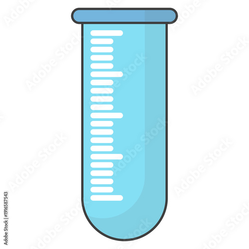 Illustration of a laboratory measuring cylinder, designed in a flat style. Simple design of a laboratory measuring cylinder. Science icon.	