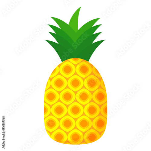 Fresh pineapple fruit illustration, summer pineapple fruit theme. Summer design for holiday promotion and printed on clothing.