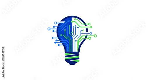 Digital Light Bulb Idea Concept Technology Innovation.