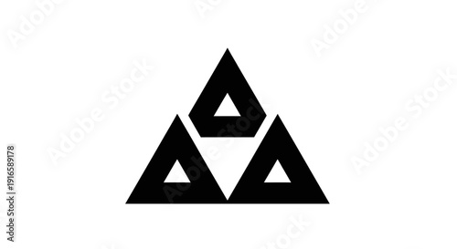Three Black Triangles Forming Triforce Symbol.
