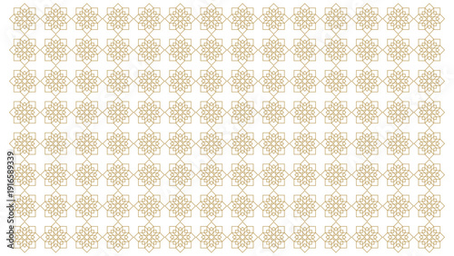 Islamic Rub el Hizb Star Pattern Animation: Golden Geometric Octagram Lattice Seamless Loop on White Background for Ramadan Kareem, Eid Mubarak, and Arabic Cultural Identity Projects.