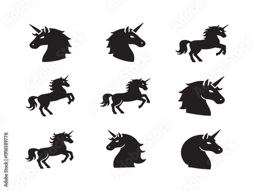 Enchanting unicorn silhouette with magical fairytale charm