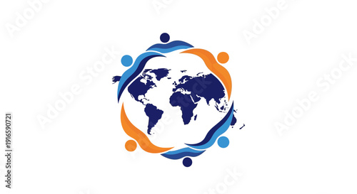 Global Community Connection and Worldwide Unity Symbol.