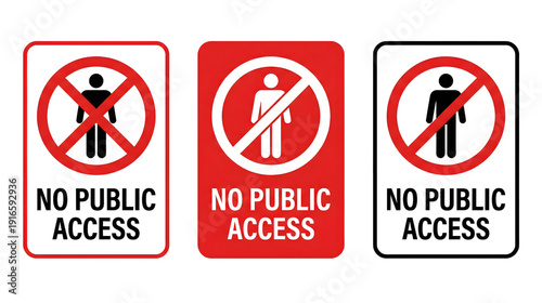 No Public Access Prohibitory Signs Collection for Private Property