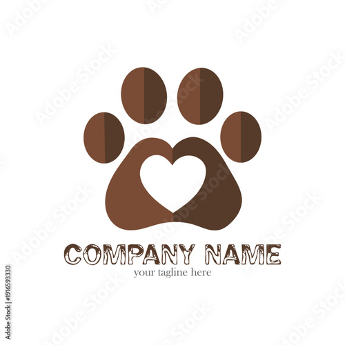 Paw icon. Dog, cat paw icon. Zoo, vet logo element. Paw print vector symbol.