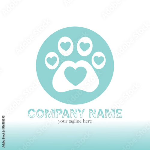 Paw icon. Dog, cat paw icon. Zoo, vet logo element. Paw print vector symbol.