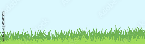 Vector Green Grass Flat Illustration