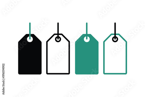 Colorful blank price tags icons