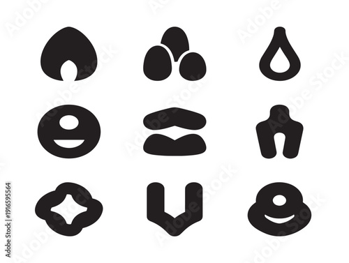 Creative abstract shapes silhouette composition with dynamic visual impact