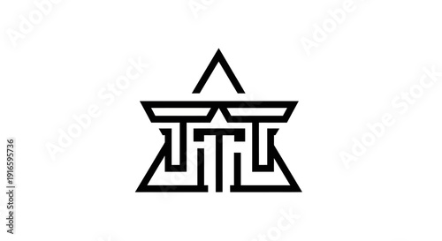 Geometric Star Design Element Illustration.