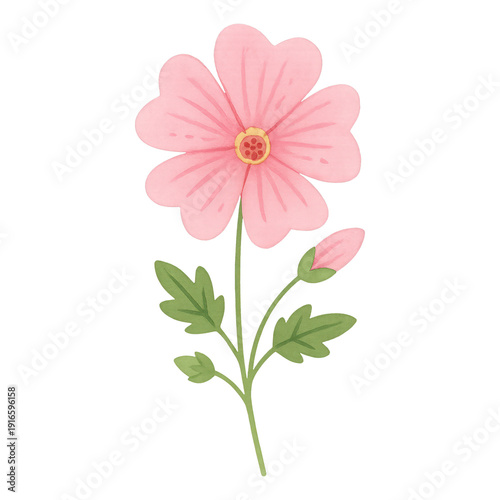 PNG Delicate pink flower illustration