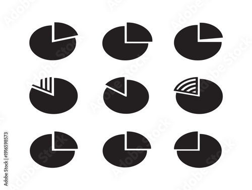 Stylish pie chart silhouette design for impactful data visualization
