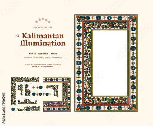 Borneo Quran Tourism Manuscript Illumination Illustration