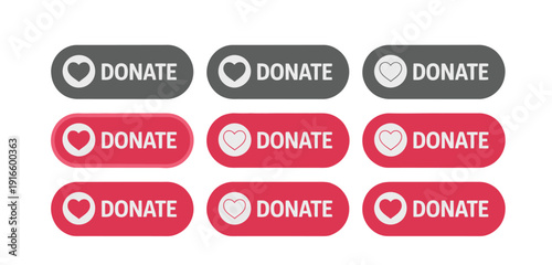 Donate Buttons with Heart Icons