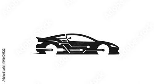 Black Silhouette of a Sports Car.