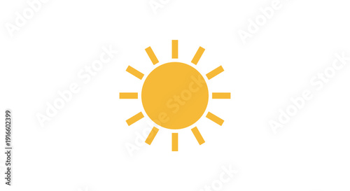 Simple Yellow Sun Icon Illustration Design.
