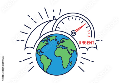Global Urgency Meter Showing Earth Under Pressure.