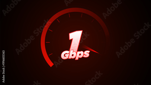 Internet Speed Test 1 Gigabits Per Second Dashboard Display.