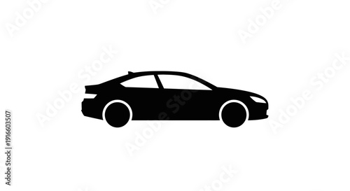 Black Silhouette of a Sports Car.