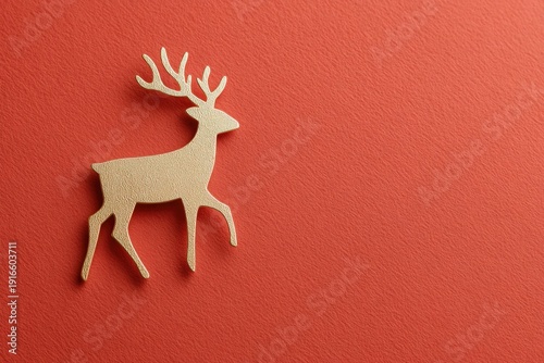 Stylized deer silhouette on vibrant red background, showcasing m